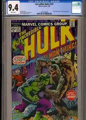 Buy Incredible Hulk #197 Cgc 9.4 White Pages! Classic Wrightson Cover Art • 116.48£