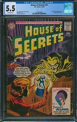 Buy House Of Secrets #61 ⭐ CGC 5.5 ⭐ 1st Eclipso (Bruce Gordon) DC Horror Comic 1963 • 221.33£