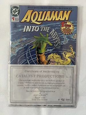Buy AQUAMAN #1 INTO THE ABYSS 1994 DC COMICS BRAND NEW UNREAD. Signed And Certi • 20£