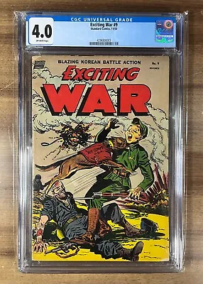 Buy Exciting War #9 Cgc 4.0 - K9 Attack Cover - Rare - 1953 - Golden Age • 194.15£