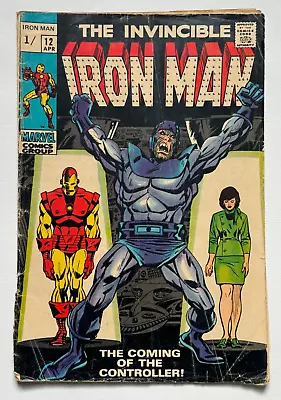 Buy Marvel Comics Iron Man Issue 12 (slight Tear On Pages 20 & 22) 1969 • 5£