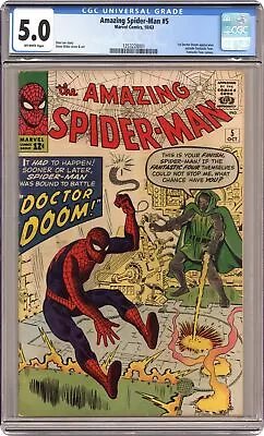 Buy Amazing Spider-Man #5 CGC 5.0 1963 1253228001 • 1,135.88£