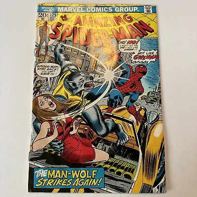 Buy Amazing Spider-Man #125 | KEY 2nd Man-Wolf ! Bronze Age Marvel Comics 1973 VG/FN • 15.52£