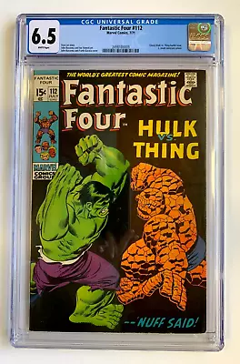 Buy FANTASTIC FOUR #112, Marvel, CGC 6.5 White Pages, Hulk Vs. Thing • 185.61£