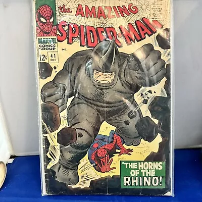 Buy The Amazing Spider-man #41 - The Horns Of The Rhino! Oct 1966 Comic Book • 147.56£