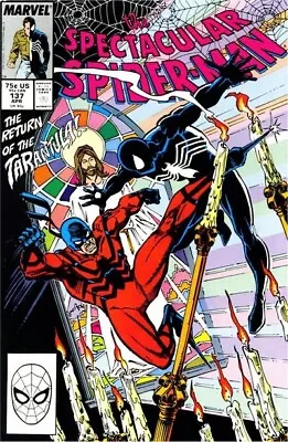 Buy SPECTACULAR SPIDER-MAN #137 F/VF, Direct Marvel Comics 1988 Stock Image • 4.66£