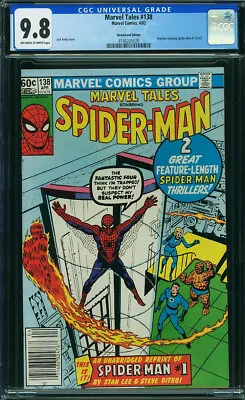 Buy Marvel Tales 138 CGC 9.8 1982 NEWSSTAND Reprints Amazing Spider-Man #1 P2 420 Cm • 209.65£