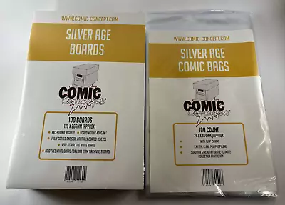 Buy Comic Concept Comic Bags And Boards Silver Age X100 Crystal Clear Polypropylene • 21.99£