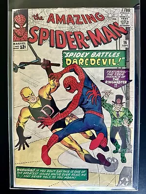 Buy Amazing Spider-Man #16 (Marvel 1964) - First App. Of Daredevil Outside Own Comic • 225.22£