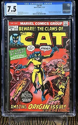 Buy THE CAT #1 CGC 7.5 November 1972  KEY ISSUE 1st Appearance Greer Grant • 147.55£