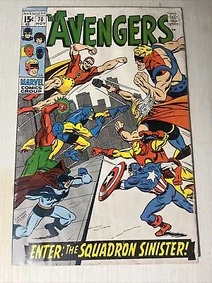 Buy Avengers #70 (1969, Marvel) 1st App Squadron Sinister! Nighthawk, Hyperion! • 15.49£