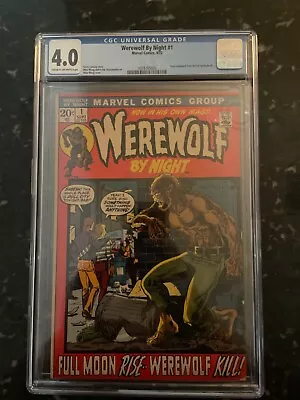 Buy Werewolf By Night #1 CGC 4.0 OW 1972 Story Continued From Marvel Spotlight #4 • 155.32£
