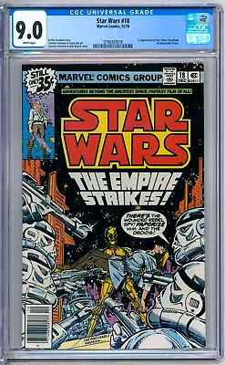 Buy Star Wars 18 CGC Graded 9.0 VF/NM White Pages Marvel Comics 1978 • 62.12£
