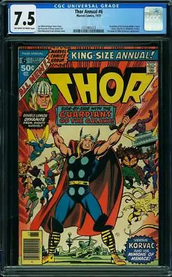 Buy Thor Annual #6 CGC 7.5 1977 Guardians Of The Galaxy! GOTG! Avengers! G11 122 Cm • 151.44£