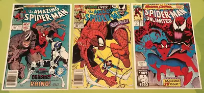 Buy Amazing Spiderman #344 (1st Ap Cletus Kasady) 345 Newsstand & Maximum Carnage #1 • 38.82£