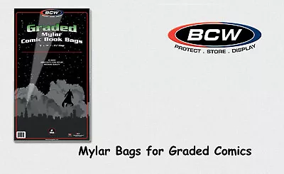 Buy BCW - 25 Graded - Mylar - Comic Book Bags - Cases - 2 Mil With Tab NEW/ORIGINAL PACKAGING! • 23.73£