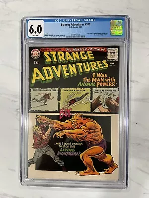 Buy Strange Adventures 180 DC Comics 1965 CGC 6.0 1st App Of Animal Man White Pgs • 388.30£