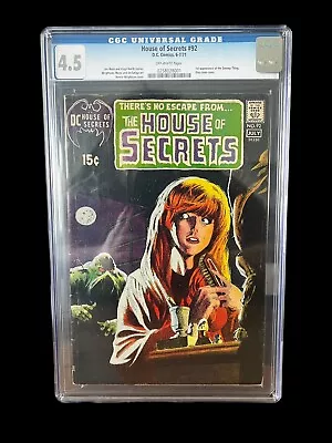 Buy DC Comics House Of Secrets #92 CGC 4.5 1st App. Swamp Thing 1971 • 1,100£