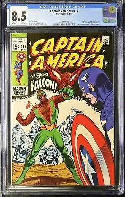 Buy Captain America #117 CGC VF+ 8.5 1st Appearance Falcon! Stan Lee! Marvel 1969 • 651.57£