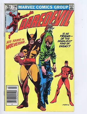 Buy Daredevil #196 Marvel 1983 '' His Name Is Wolverine ! '' CANADIAN PRICE VARIANT • 15.56£