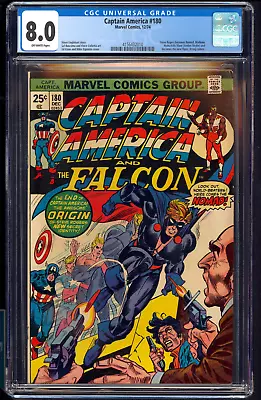 Buy Captain America 180 CGC 8.0 Steve Rogers Becomes Nomad Krang Cameo 1974 OFF WP • 143.68£