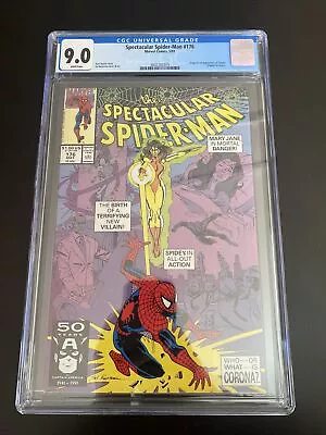 Buy Spectacular Spider-Man #176 5/91 CGC 9.0 WHITE Pages-1st Appearance Of Corona • 79.21£