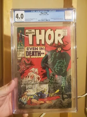 Buy The Mighty Thor #150 CGC 4.0 Off-White Pages Marvel Comics 1968 • 54.35£