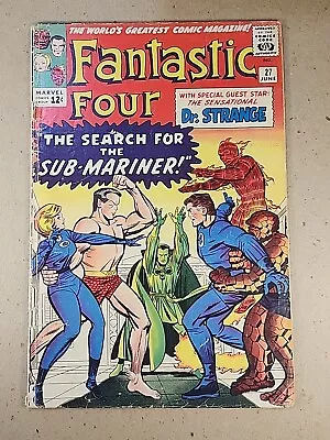 Buy 💥 Comic Book- Fantastic Four #27 Kirby & Lee 1964 Sub-Mariner Dr. Strange • 85.57£