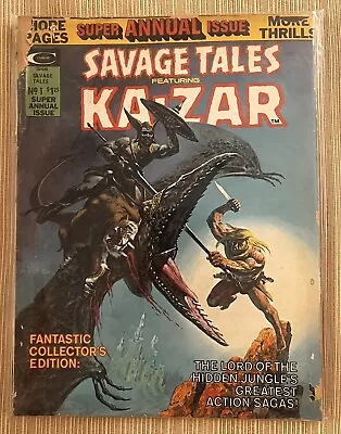 Buy Savage Tales Annual #1 (Curtis) KA-ZAR & ZABU Origin Barry Smith Gil Kane Art • 3.88£