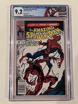 Buy Amazing Spider-Man 361 1st PRINT CGC 9.2 NM- WHITE Pages 1st CARNAGE NEWSSTAND   • 85.42£