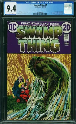 Buy Swamp Thing #1 CGC 9.4 DC 1972 - RARE WHITE PAGES - Key Bronze! P8 421 Cm • 772.73£