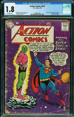 Buy Action Comics #242 CGC 1.8 DC 1958 1st Brainiac! Key Silver Age! L8 211 Cm • 970.76£