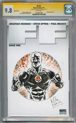 Buy Ff #1 Cgc 9.8 Signature Series Signed Mike Perkins Torch Sketch Fantastic Four • 199.95£