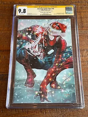 Buy Amazing Spider-man #40 Cgc Ss 9.8 John Giang Remark Sketch Santa Virgin Variant • 194.14£