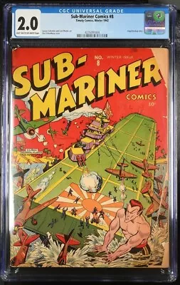 Buy Sub-mariner Comics #8 Cgc 2.0 World War Ii Cover Timely Comics • 1,677.47£