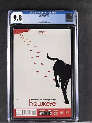 Buy Hawkeye 11 CGC 9.8 Marvel 2013  1st Lucky The Pizza Dog David Aja Cover And Art • 97.07£