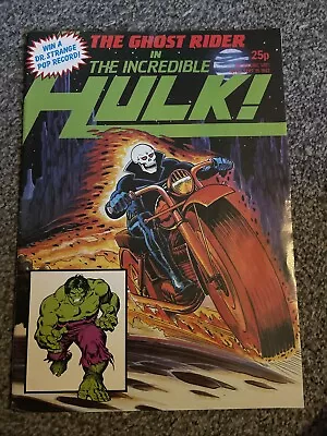 Buy Marvel UK  Ghost Rider In The INCREDIBLE HULK #25 Sept  1982 Poster Of Hulk #107 • 6£