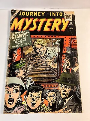 Buy Journey Into Mystery # 49 Marvel 1958 Good- Condition 10 Cent Cover • 26.49£