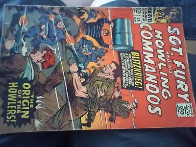 Buy Sgt Fury Howling Commandos 34 Marvel 1966 Dick Ayers Origin Blitzkrieg Outstandi • 44£