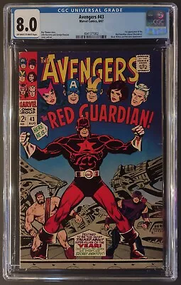 Buy Avengers #43 Cgc 8.0 Ow-w Pages - Marvel Comics August 1967 - First Red Gaurdian • 264.04£