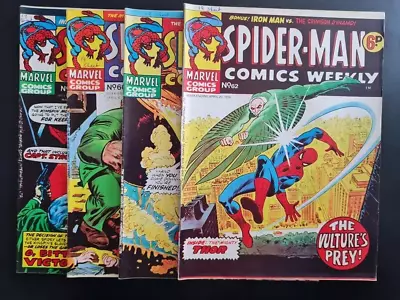 Buy Spider-man Comics Weekly #59 #60 #61 #62 Marvel Uk Weekly 1974 • 1.99£