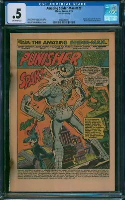 Buy AMAZING SPIDER-MAN #129 CGC 0.5 ⭐ 1st App Of The PUNISHER! ⭐ Marvel Comic 1974 • 330.06£