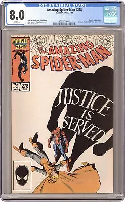 Buy Amazing Spider-Man #278D CGC 8.0 1986 4370759005 • 27.96£