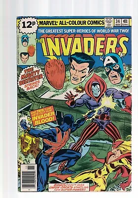 Buy Marvel Comics The Invaders Vol. 1 .  No, 34 November 12p Cover Price • 4.99£