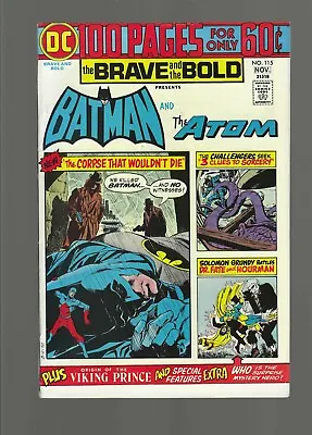 Buy Brave & The Bold #115 (DC, 1974) VF/NM 9.0, Batman & The Atom, 60 Cent Cover • 34.95£