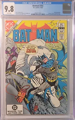 Buy 1982 Batman 353 CGC 9.8 Joker Dynamite Cover RARE • 190.26£