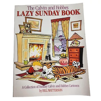 Buy Vintage 1989 Calvin And Hobbes Lazy Sunday Book Comics Cartoons 1980s Watterson  • 10.09£