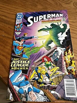 Buy Superman Doomsday #74- Guest Starring Justice League America- DC Comic Book 1992 • 3.11£