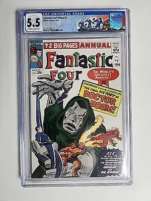 Buy Fantastic Four Annual #2 CGC 5.5 (Marvel 1964) - Dr. Doom Origin (Custom Label) • 486.25£