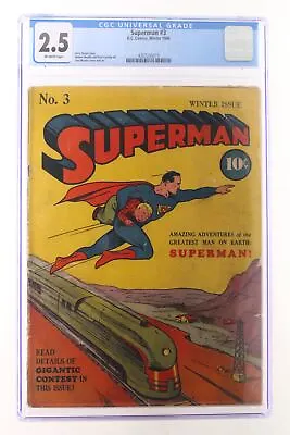 Buy Superman #3 - D.C. Comics 1940 CGC 2.5 Jerry Siegel Story • 4,348.23£